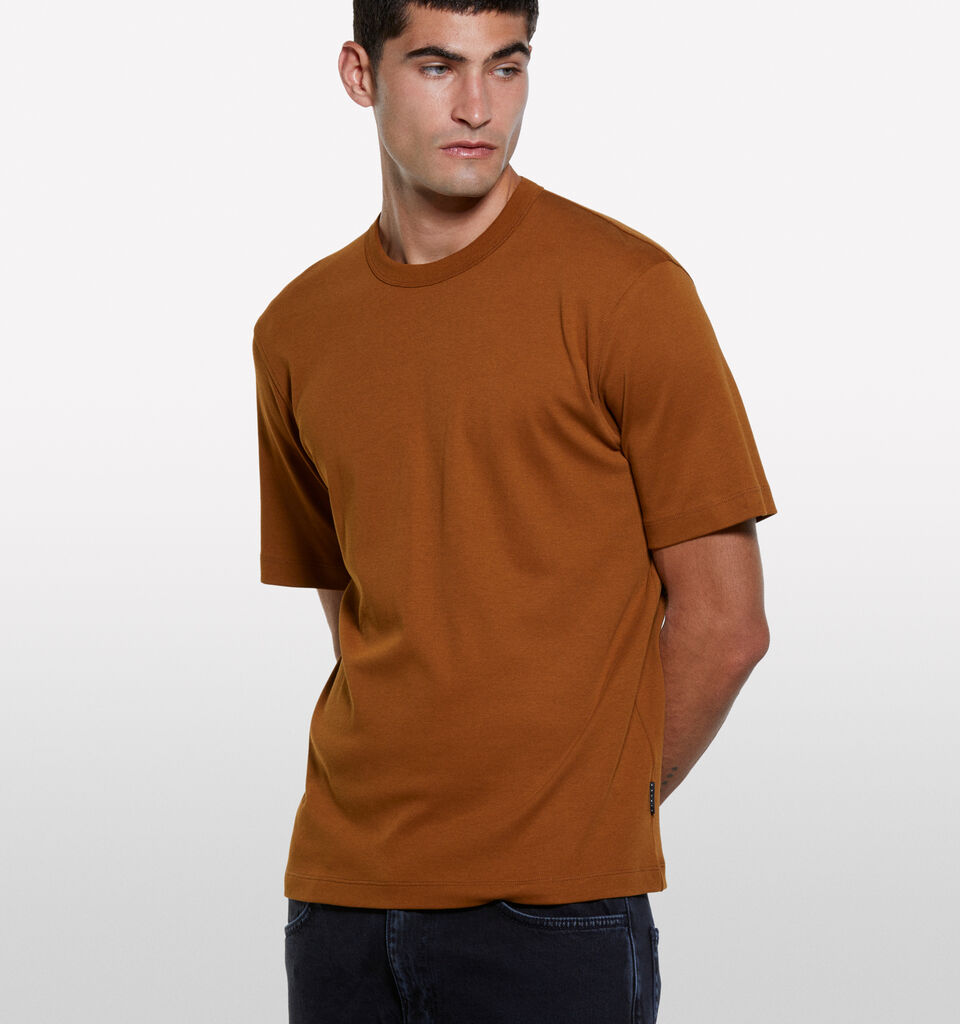 Terracotta regular fit t-shirt - men's short sleeve t-shirts - Burnt | Sisley image number 3